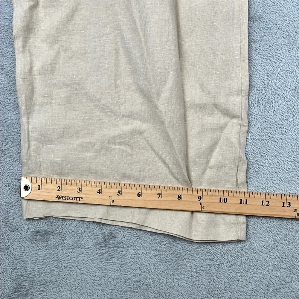 NEW The Simple Folk M 100%‎ Organic Linen Wide Leg Pants Oatmeal Cream Pockets